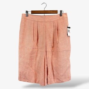 Tommy Hilfiger Coral Linen Pleated Pencil Skirt Size 6 Casual Preppy Office